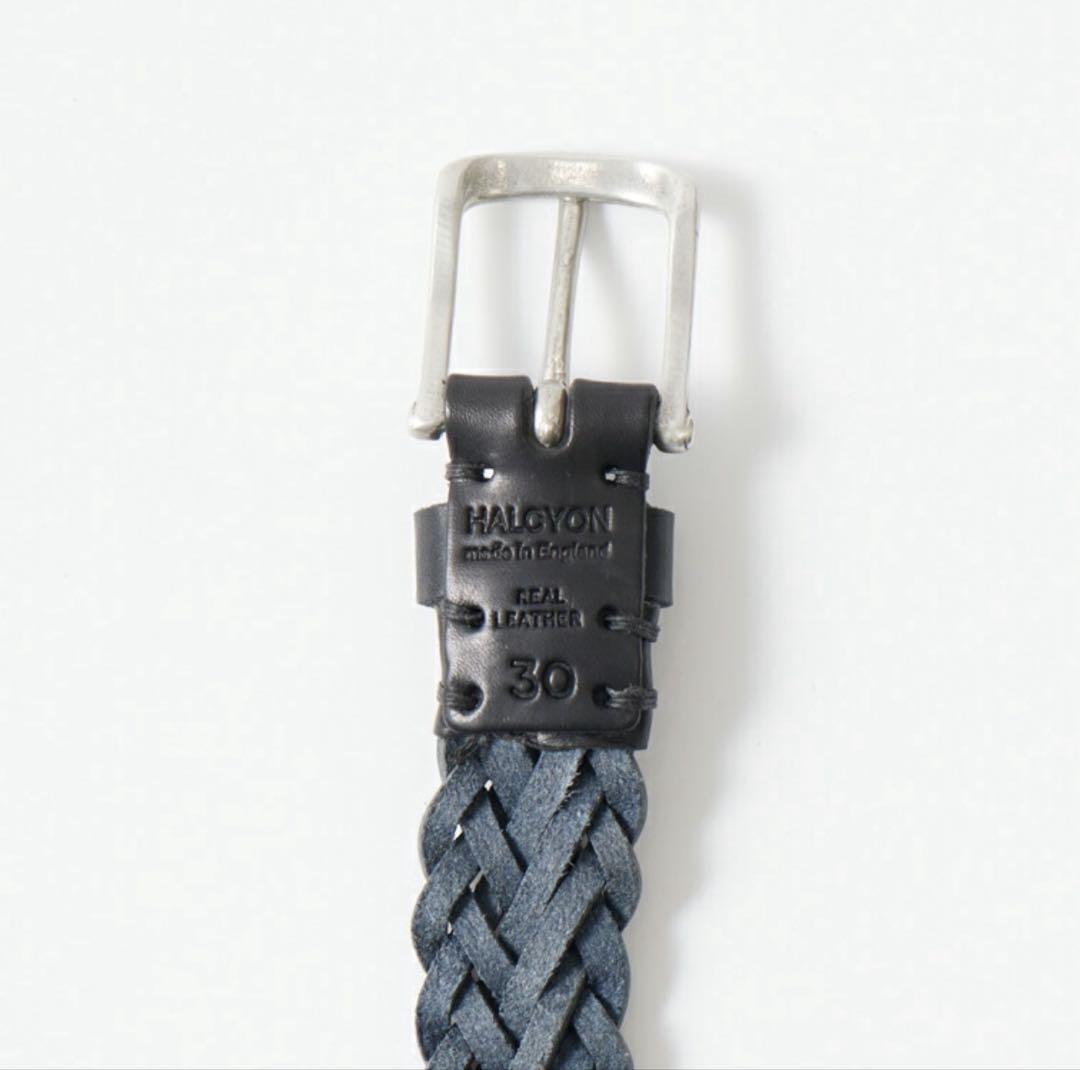 ALCYON BELT COMPANY NAVY レザーベルト 30インチ