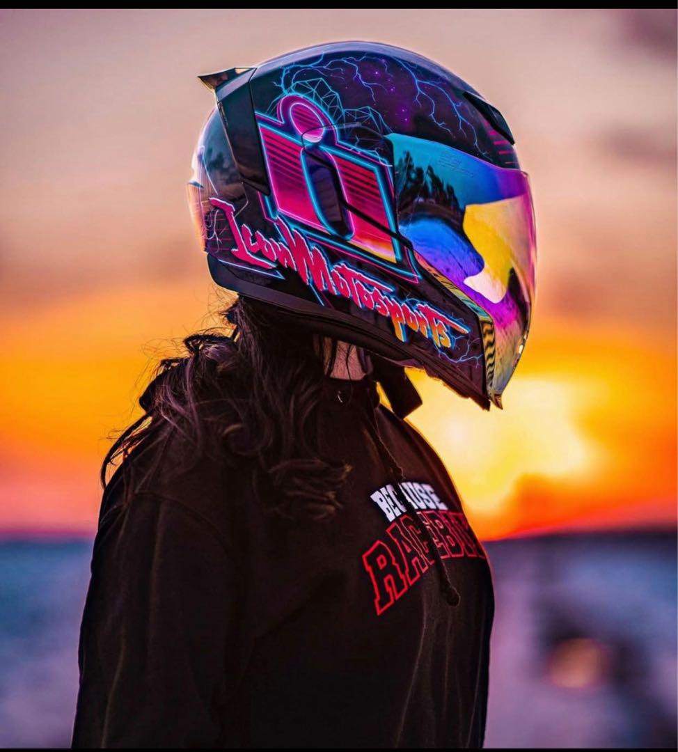 icon AIRFLITE HELMET SYNTHWAVE 美品