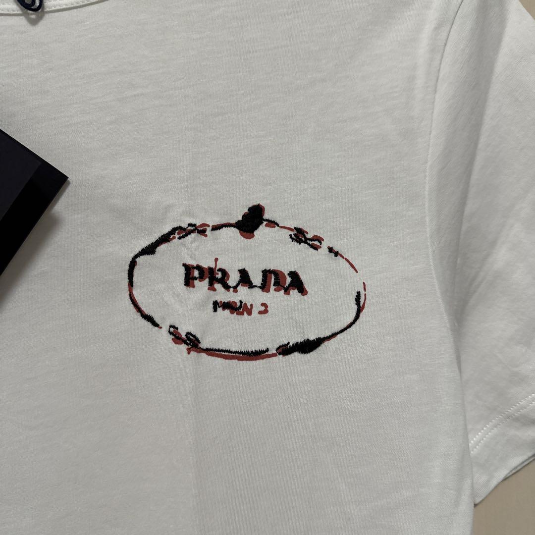 PRADA プラダ 刺繍ロゴ Tシャツ 画像3