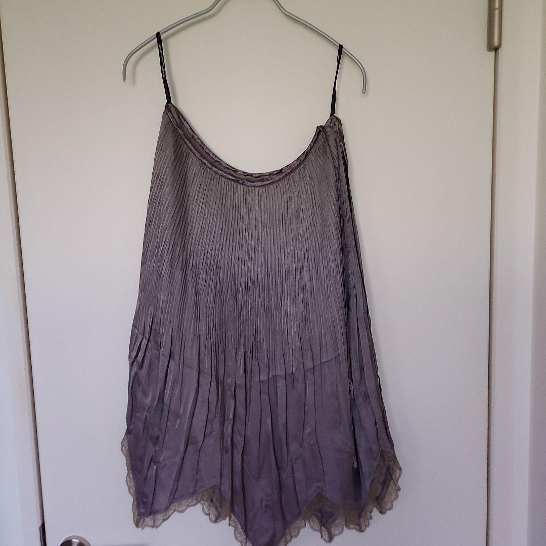 DOUBLE STANDARD CLOTHINGプリーツスカート　光沢　レース