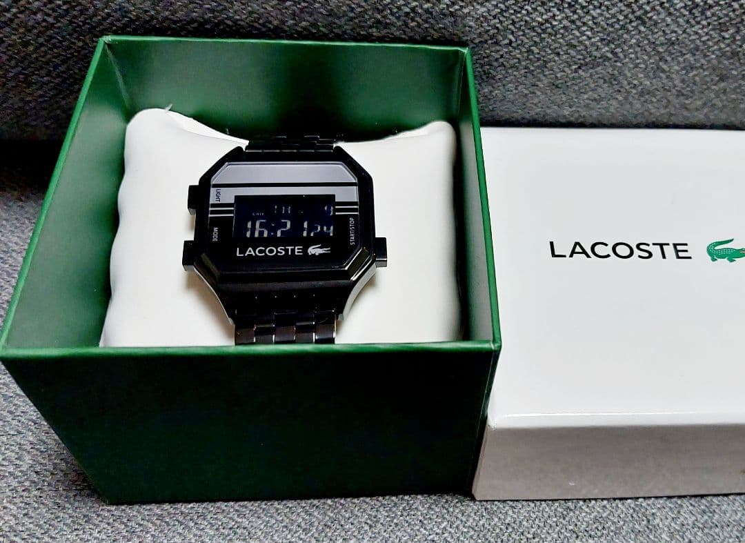 LACOSTE デジタル腕時計 ブラック