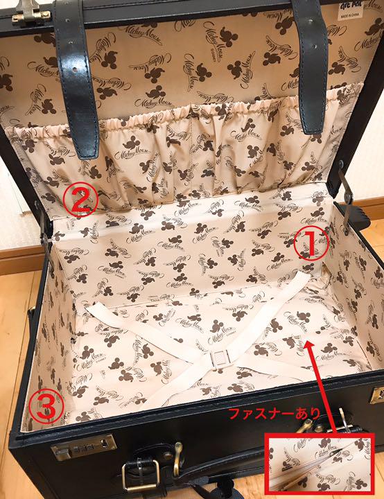 中古希少品 キャリーケース ブラック×グレー 3cjhK-m21835534541 Disney ミッキートランク 低価超激安