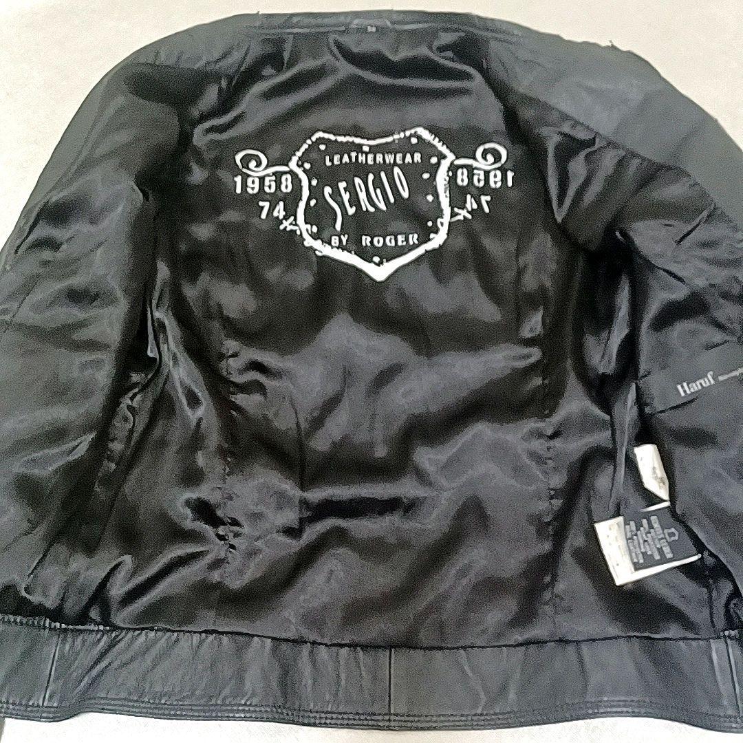 【美品★ラムレザー】Haruf　ハルフ　ノーカラー　ライダース ジャケット　黒