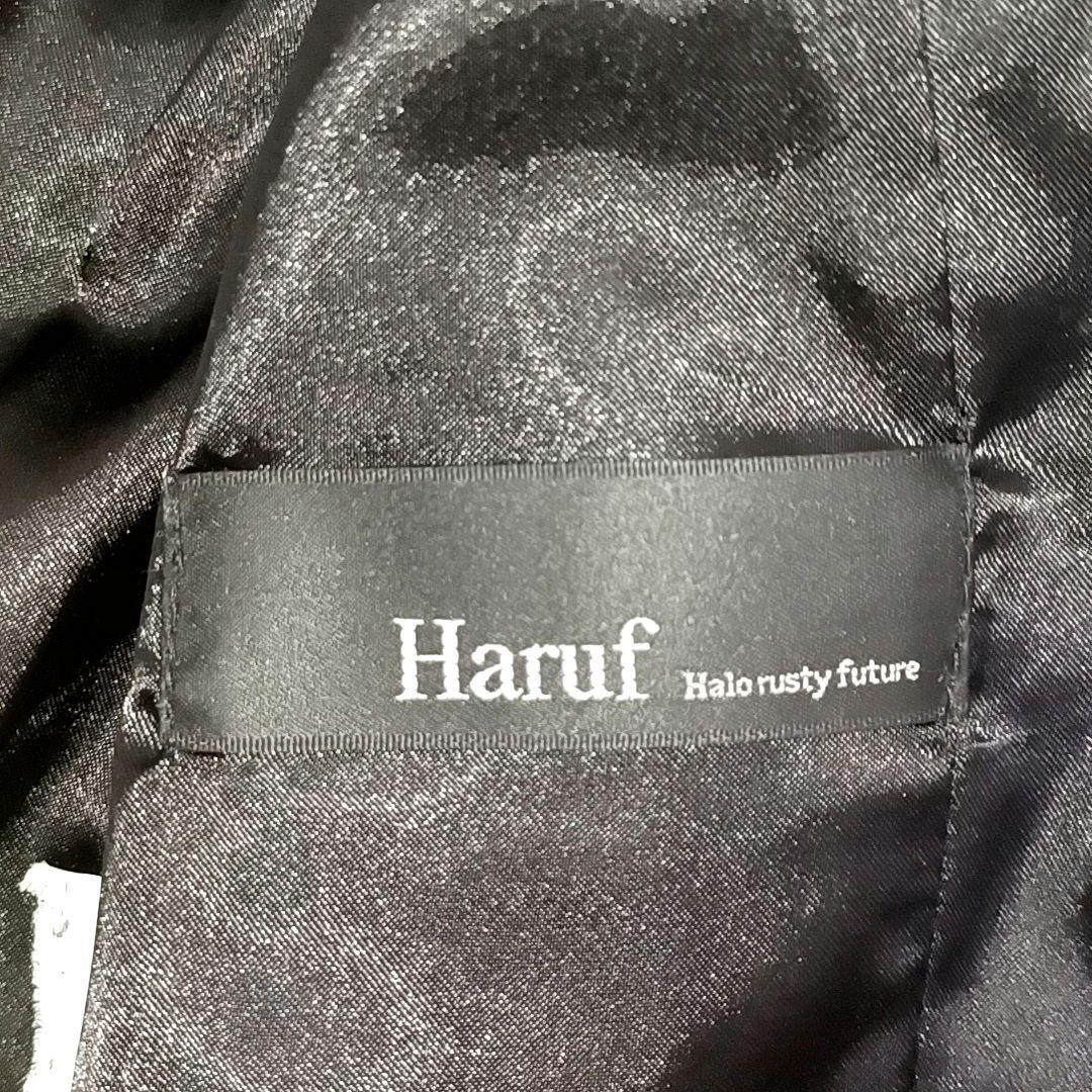 【美品★ラムレザー】Haruf　ハルフ　ノーカラー　ライダース ジャケット　黒
