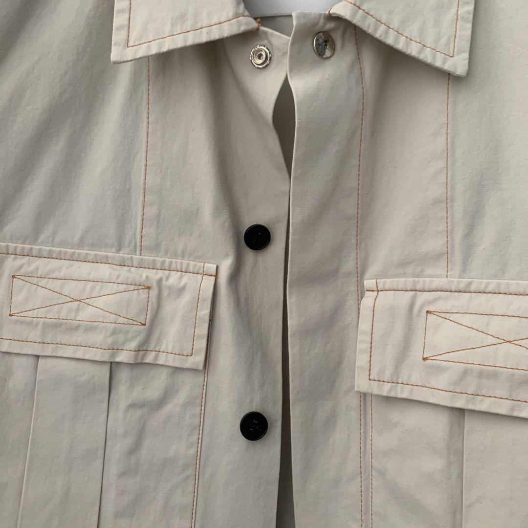 JIL SANDER フラップポケット　シャツジャケット　ホワイト
