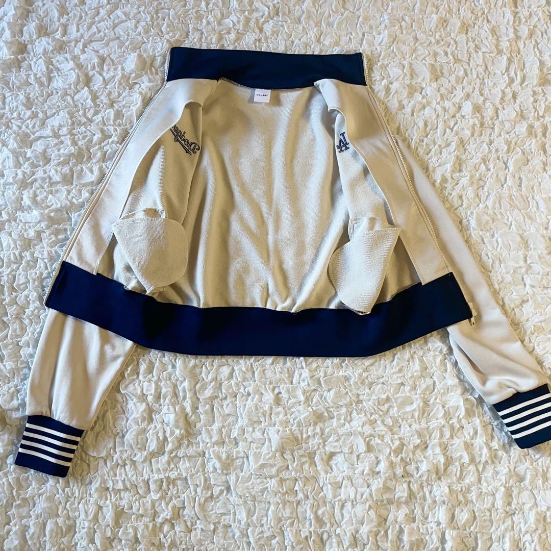 MOUSSY MLB LINE TRACK ジャケット ドジャース オフホワイト