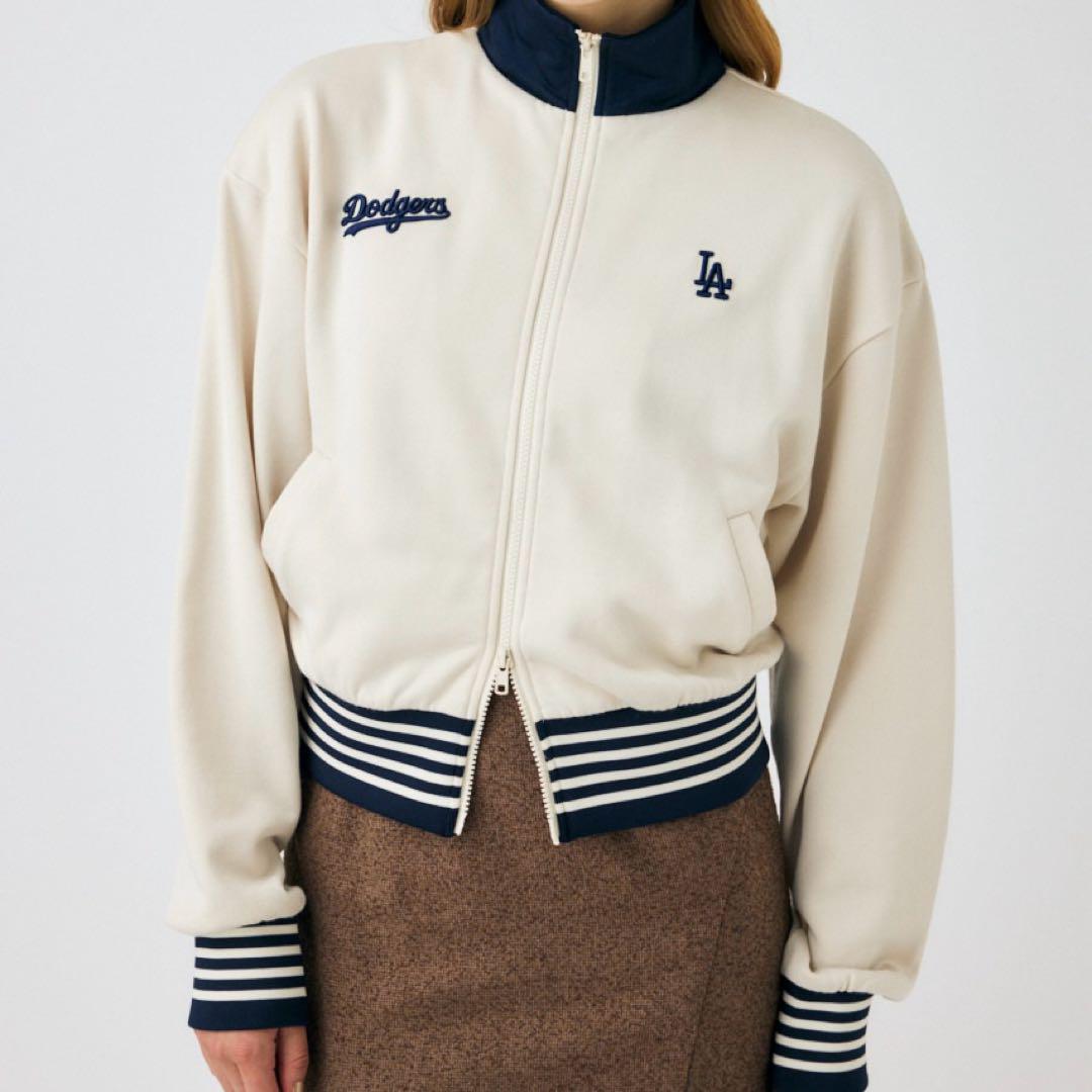 MOUSSY MLB LINE TRACK ジャケット ドジャース オフホワイト