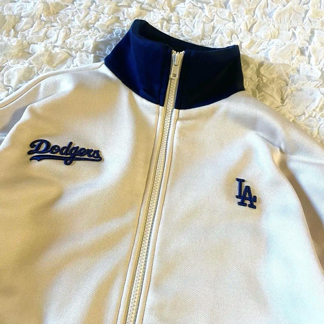 MOUSSY MLB LINE TRACK ジャケット ドジャース オフホワイト