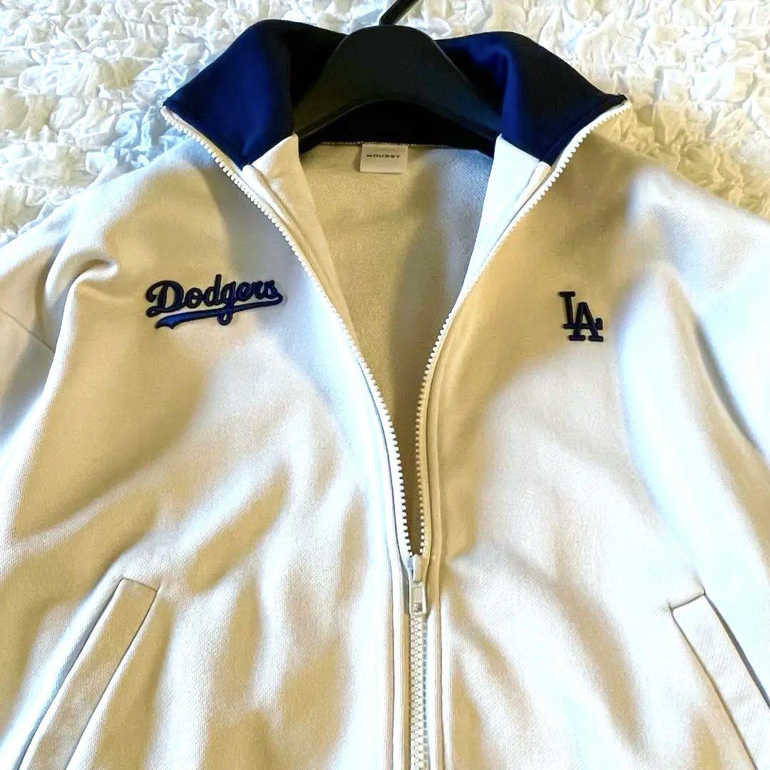 MOUSSY MLB LINE TRACK ジャケット ドジャース オフホワイト