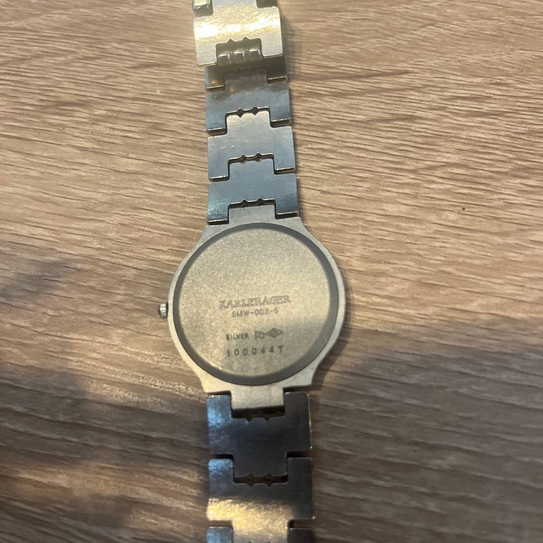 ジャンク品　KARLERAGER カールラガー　SMW-003-5 メンズ腕時計 SV925刻印　シルバー文字盤　不動　現状品 レア 腕時計 KARLERAGER カールラガー SV925 PT1000 中古