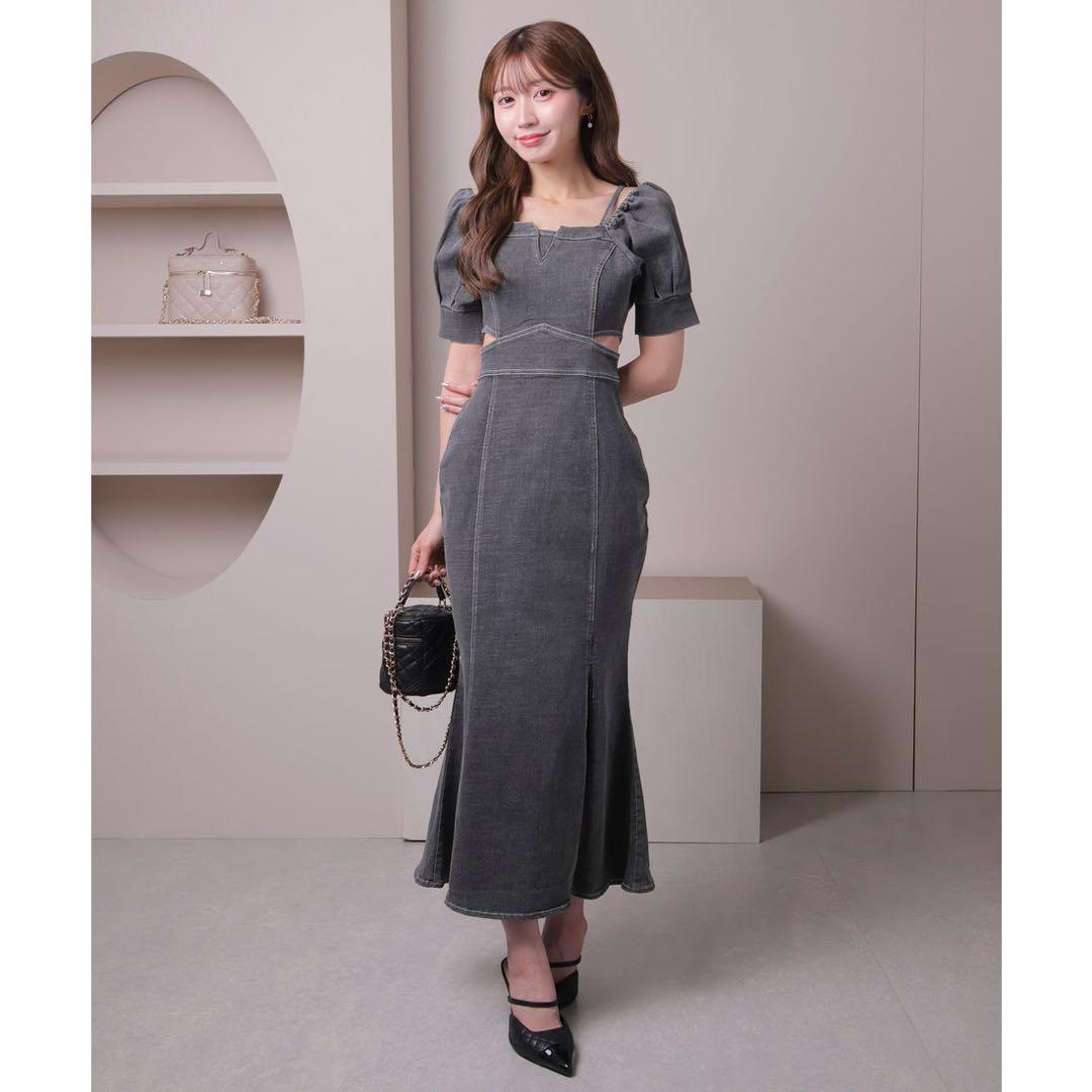 LIPSERVICE 2wayショルダーデニムマーメイドワンピース （グレー）