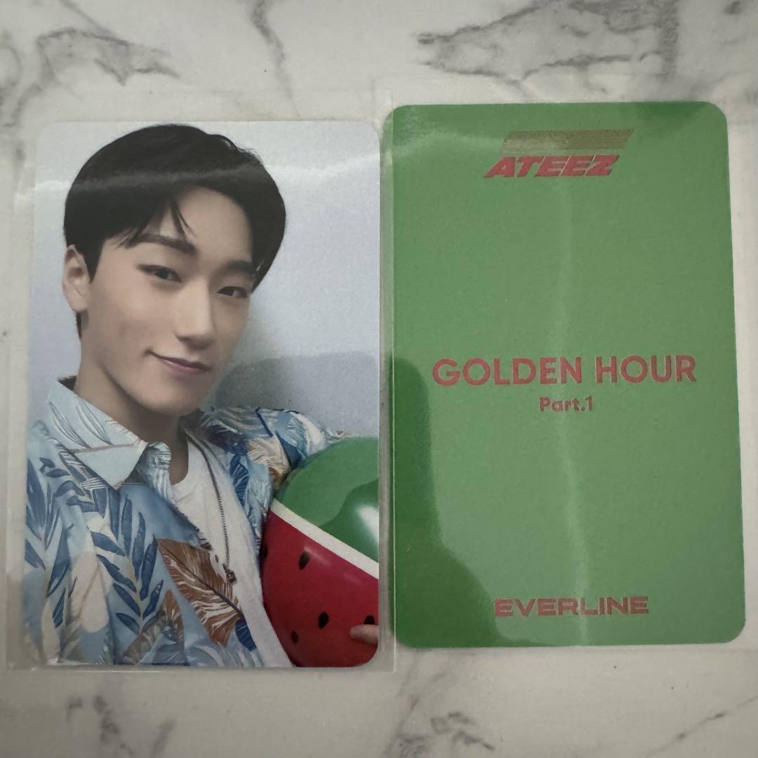 Ateez everline ラキドロ特典トレカ 2種セットサン