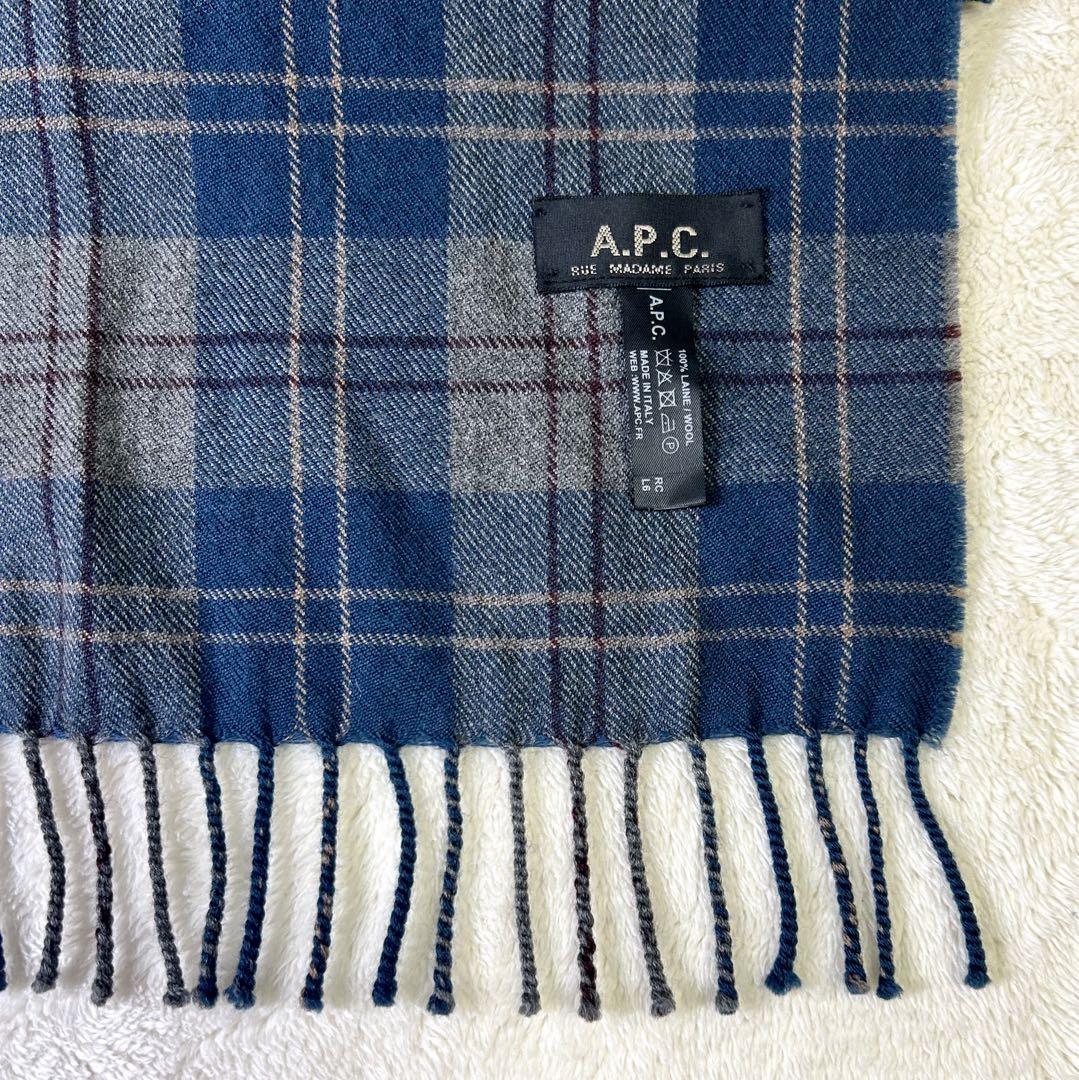 A.P.C. アーペーセー マフラー チェック イタリア製 ウール
