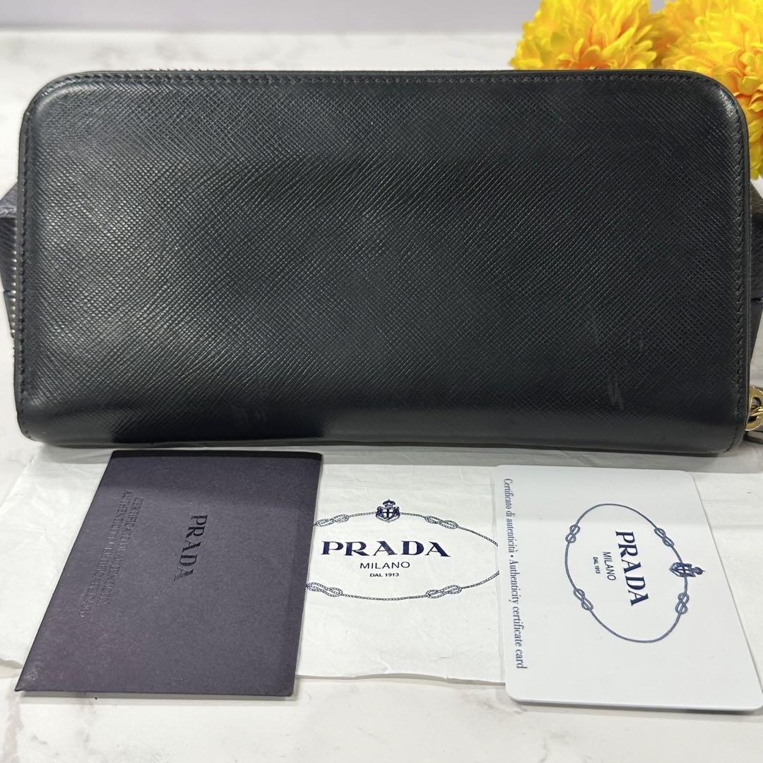 PRADA ラウンド長財布 プラダ サフィアーノ PRADA プラダ サフィアーノ ラウンドファスナー長財布 ブラック