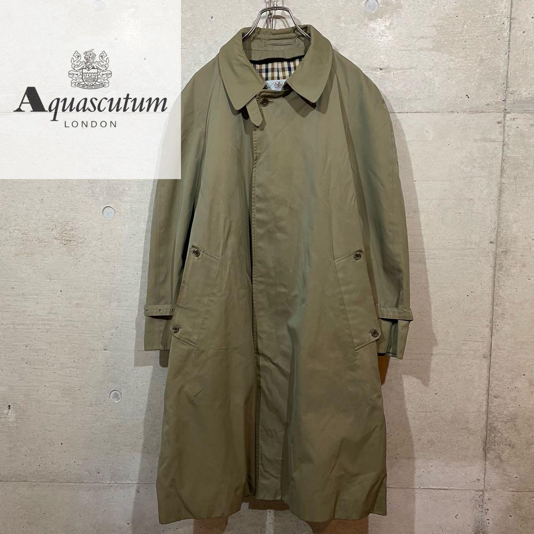 【英国製】70s 80s Aquascutum Aqua 5 ステンカラーコート