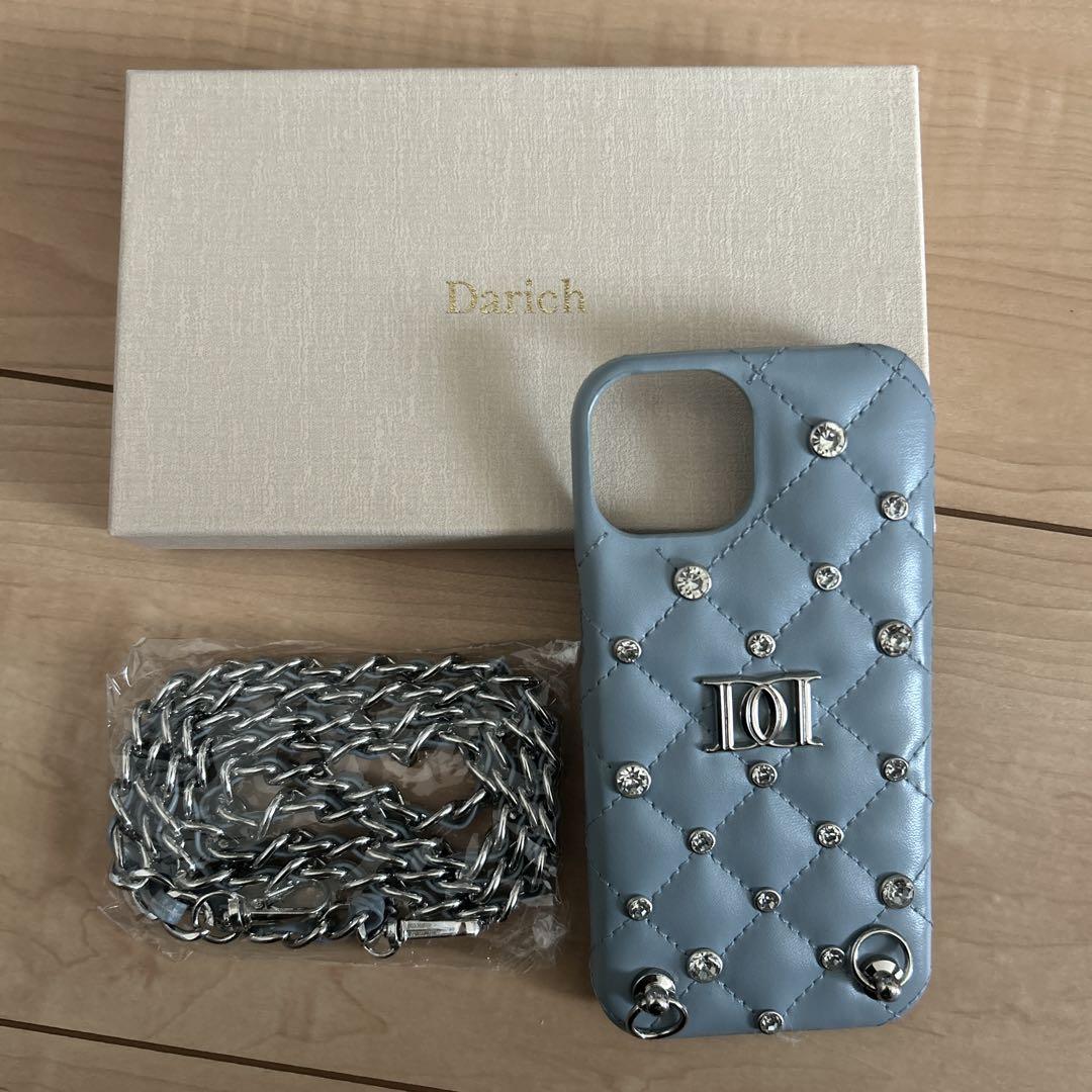 Darich iPhoneケース sax iPhone14 ダーリッチ Darich キルティングビジューiPhoneケース
