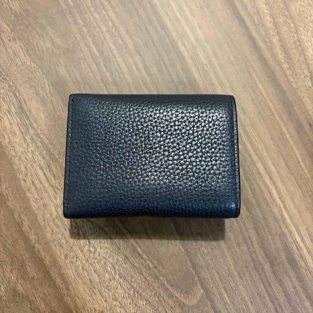 COACH ネイビー 三つ折り財布 - メルカリ