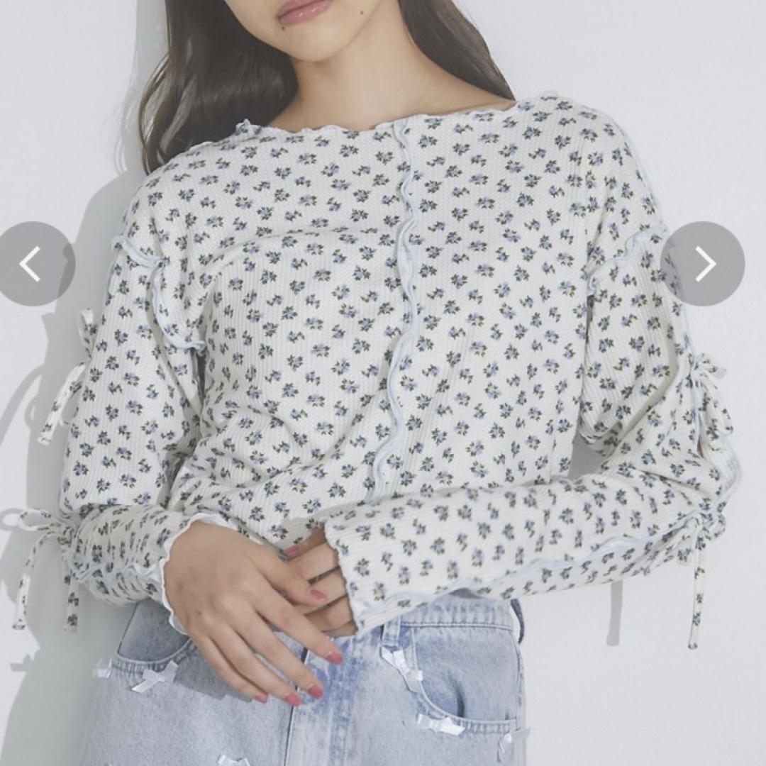 merry jenny 新品 ブルー カットアウト flowerサーマルtops