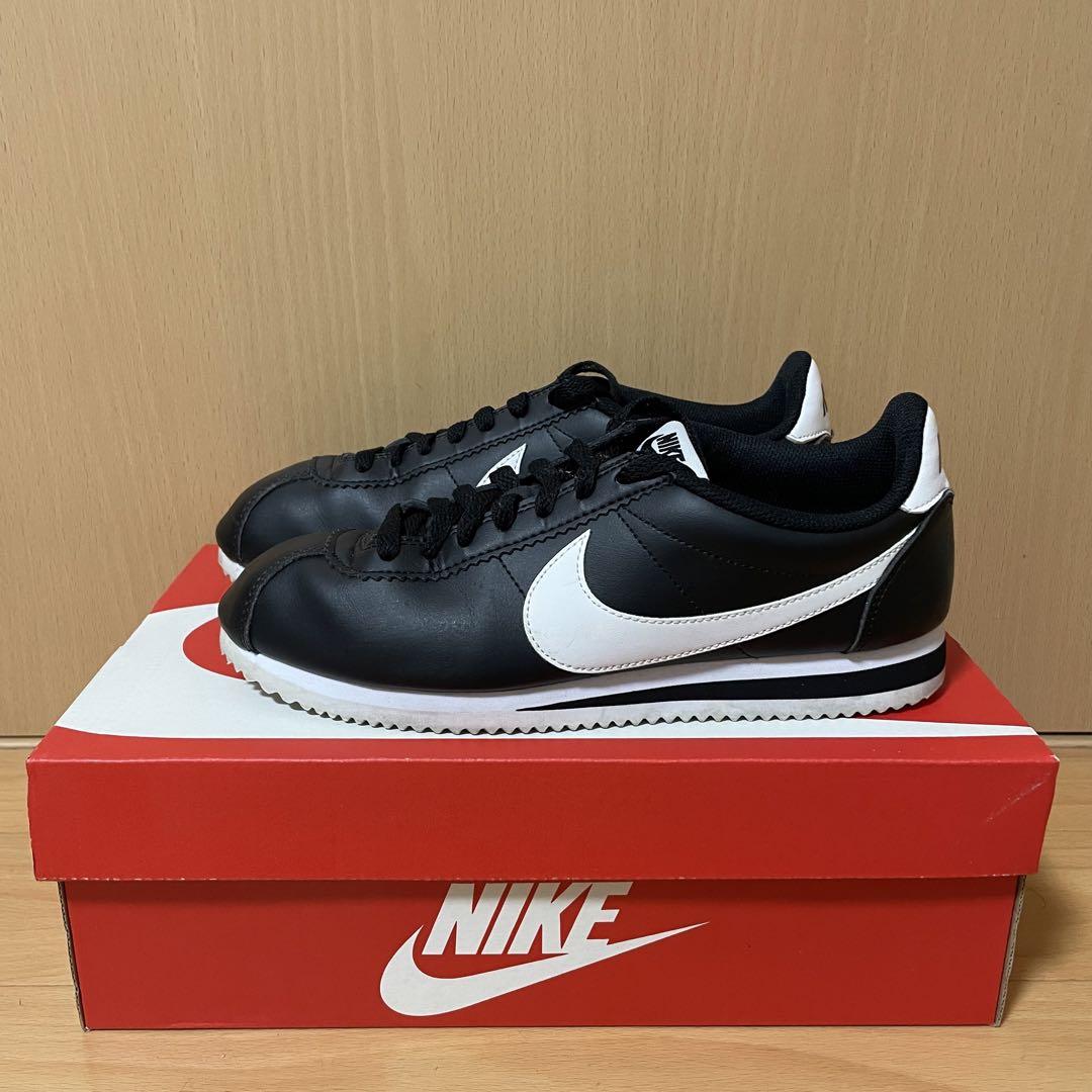 NIKE W CLASSIC CORTEZ LEATHER 26.5cm 黒