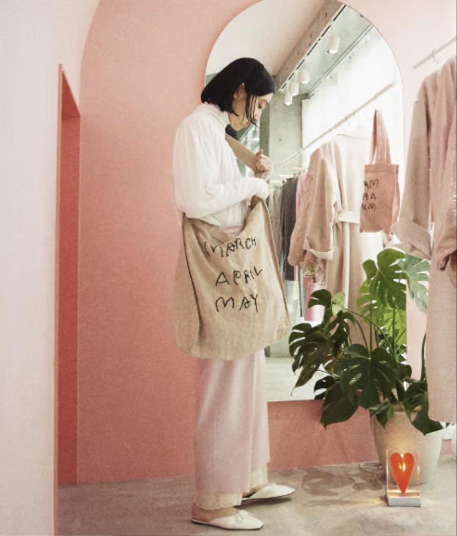 MarchAprilMay リネンショルダーバッグL ベージュ