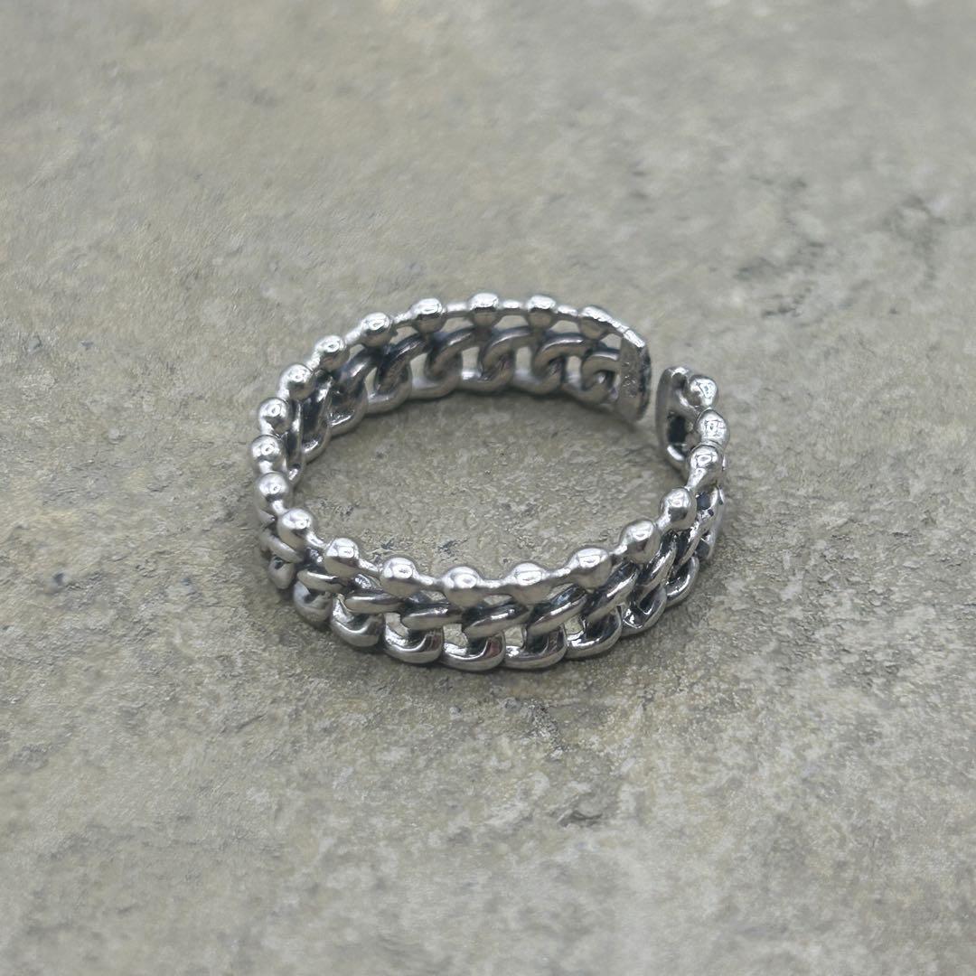 シルバー925 Sterling 喜平×ボールチェーンリング/軽研磨仕上げ