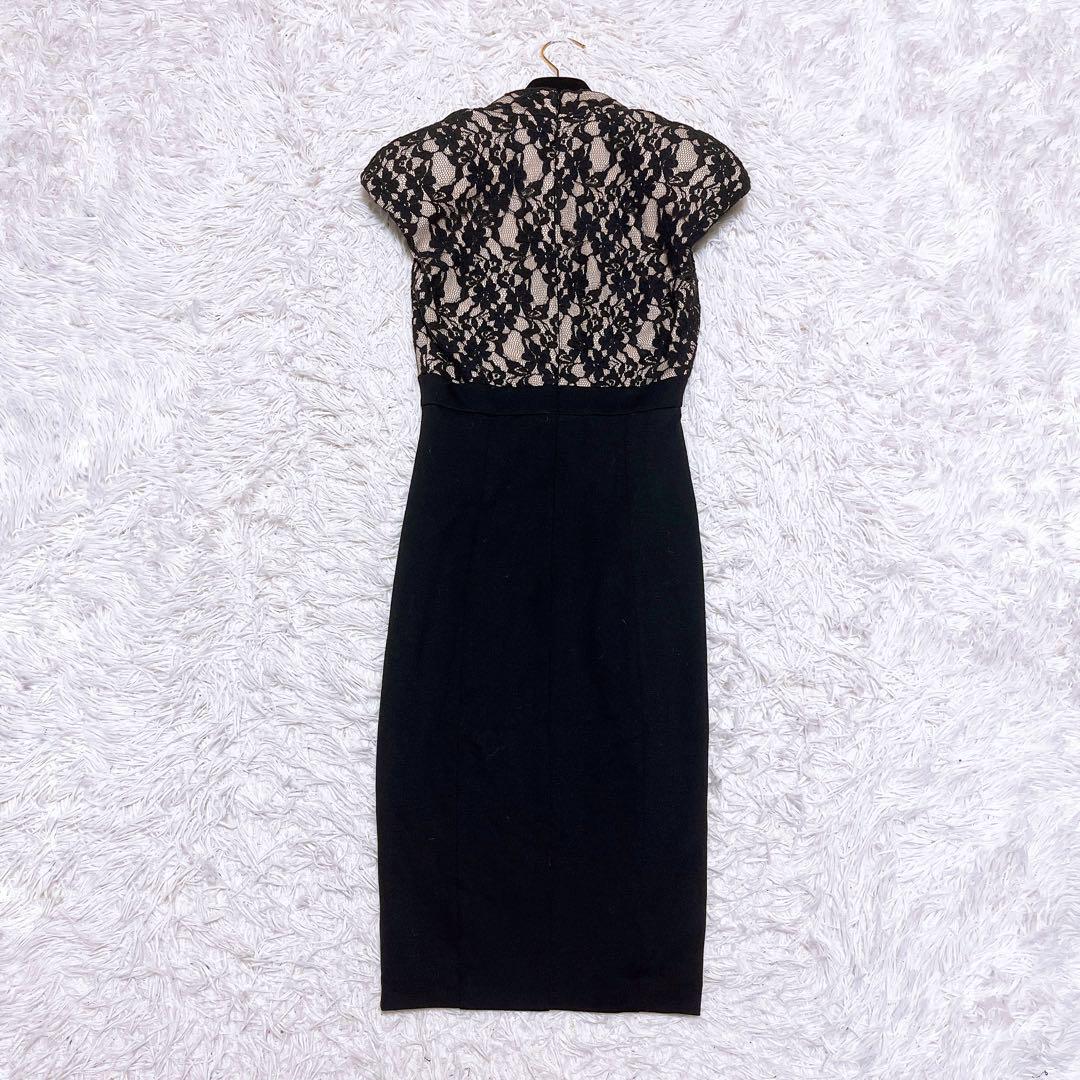 TED BAKER レース 2トーン タイト ドレス Vネック ノースリーブ