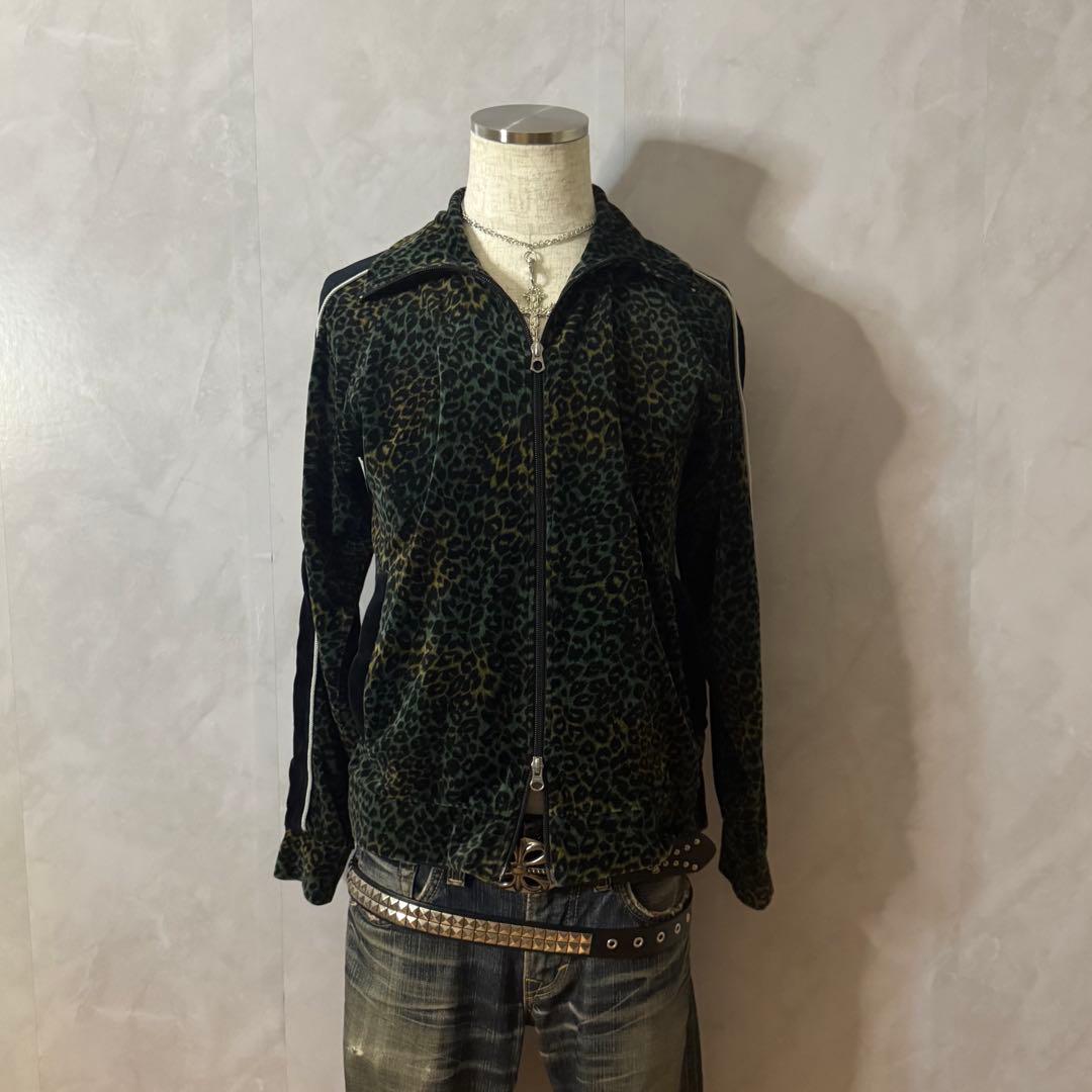 y2kグランジ ダブルジップベロア　レオパード　パンクロックお兄系　平成　ギャル