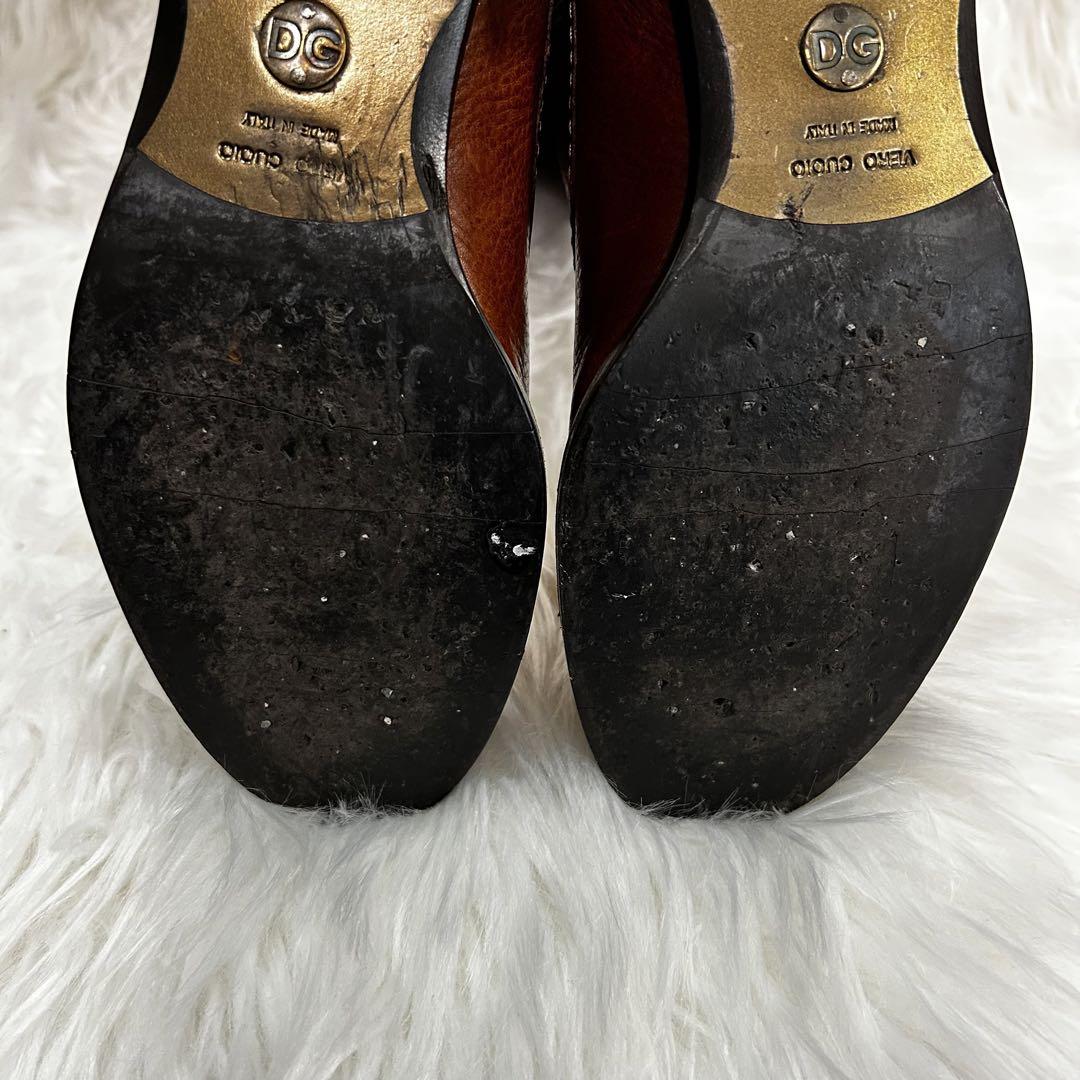 ドルチェアンドガッバーナ　ヒョウ柄ロングブーツ D&G ドルガバ ロング ブーツ イタリア製 ブラウン ヒョウ柄