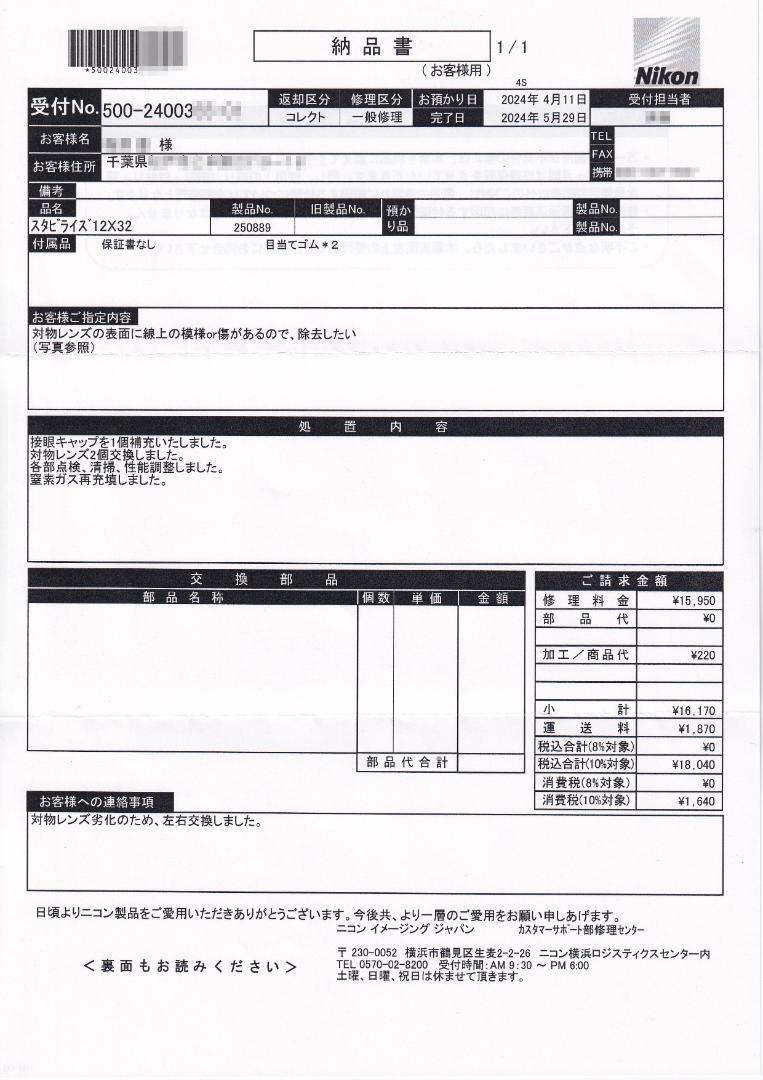 防振双眼鏡 ニコン