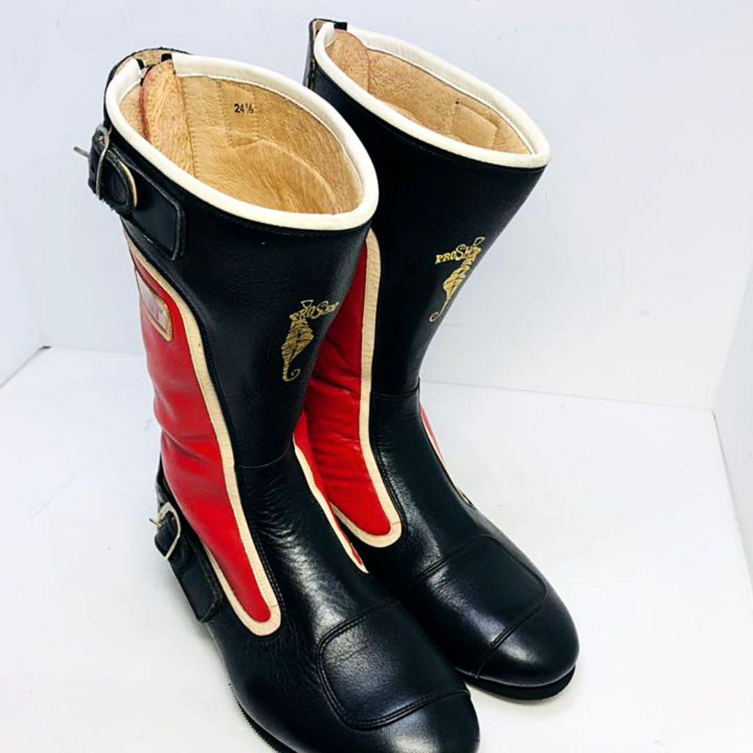 高品質大人気 特攻ブーツ 超美品 旧車バイクブーツ当時物24.5 N1fGd-m21878825956 タカイレーシングブーツ お得人気SALE