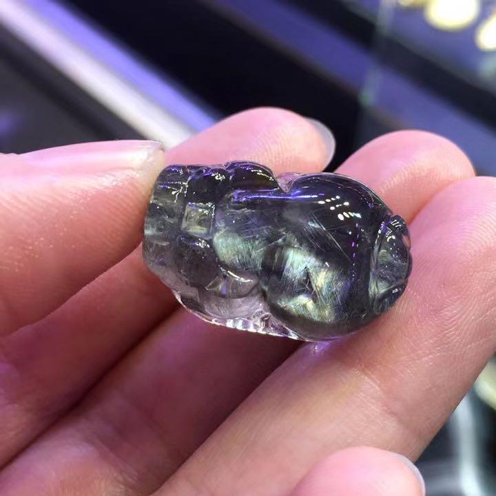 各種パーツ ⭐︎【高級】プラチナタイチンルチルクォーツ ルース 貔貅 7.6g 在庫価格 【天然】タイチンクオーツ 3.8g 貔貅 ルース 各種パーツ
