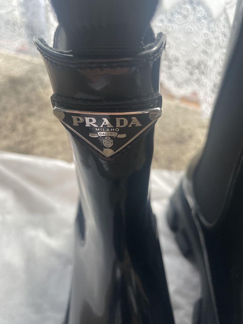 PRADA ブラック サイドゴアブーツ 厚底