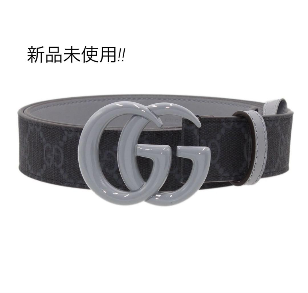 N2668 新品!! グッチ ダブルG GGスプリーム キャンバス ベルト