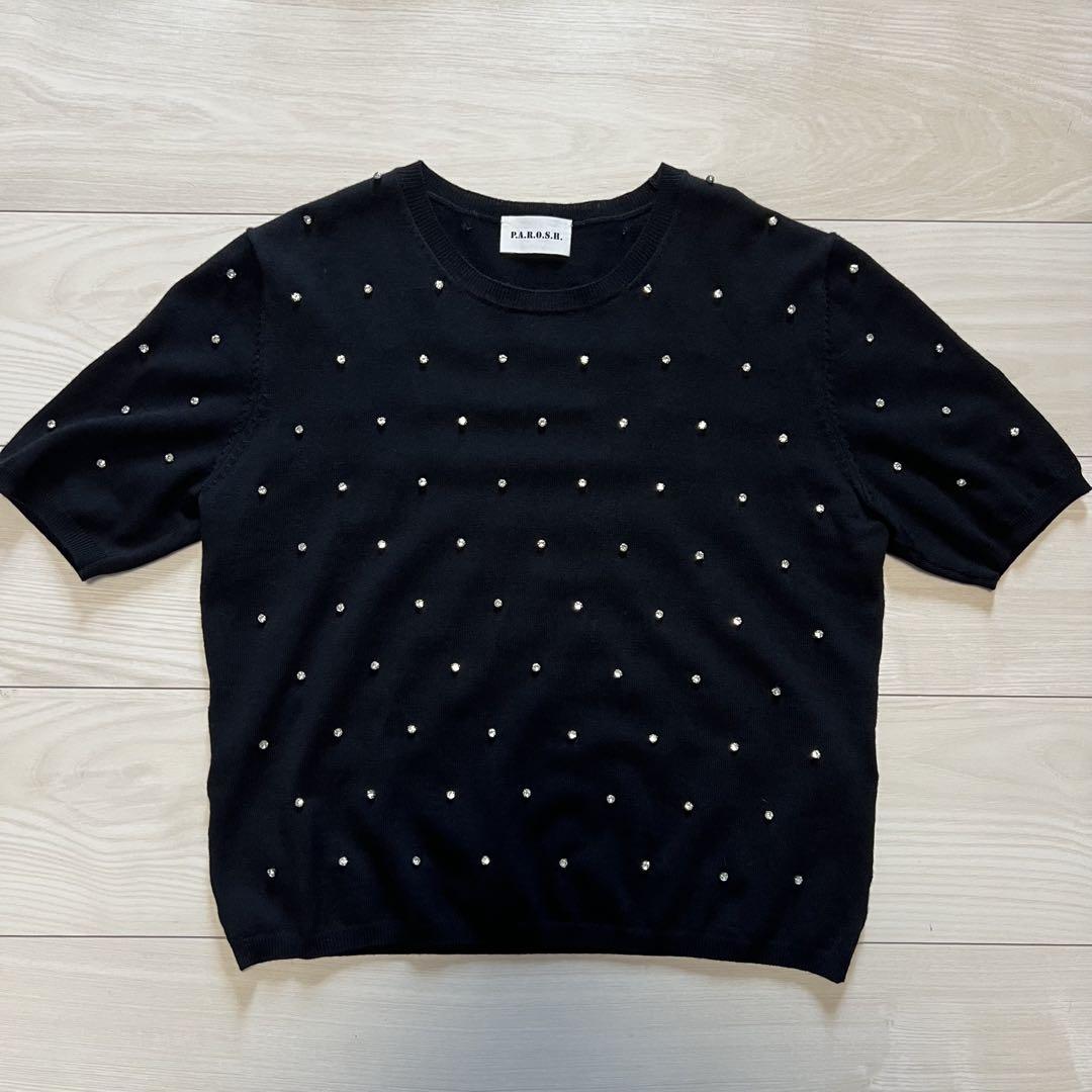 パロッシュ P.A.R.O.S.H ビジュー ニット トップス キラキラ
