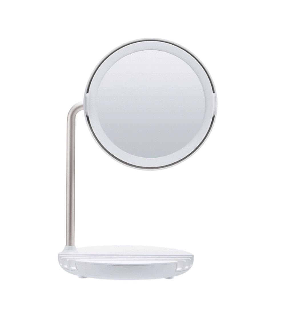 【新品】FESTINO 充電式LEDライト付きミラー　拡大鏡付き　送風機能付き