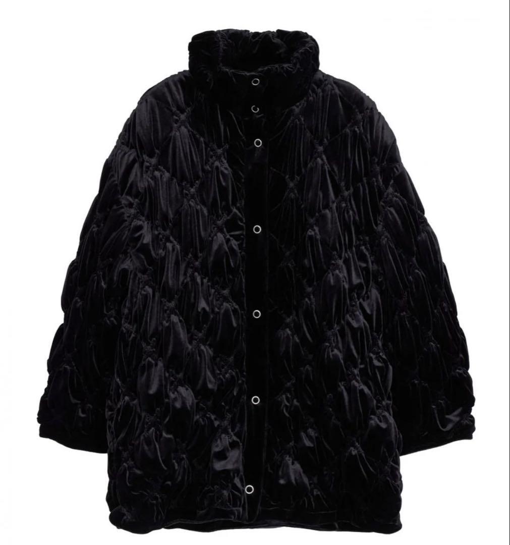 VELOUR QUILTING STAND COLLAR BLOUSON