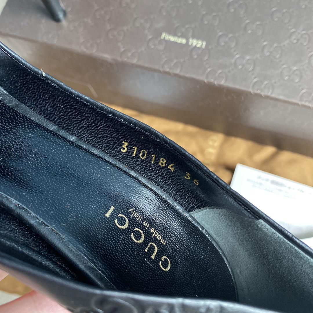 未使用品！ ☆GUCCI☆ グッチシマ レザー パンプス 黒