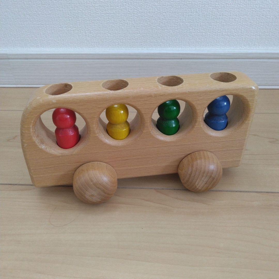 ケラー社 4人乗りバス 白木 keller 木のおもちゃ 車 木製 玩具 手数料