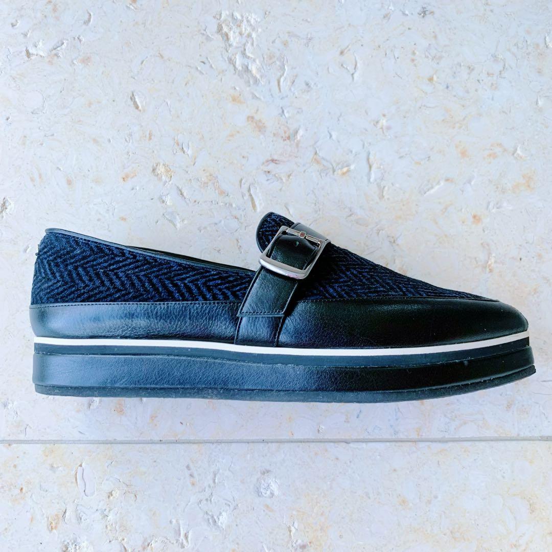 【美品】ombre オンブル ヘリンボーン柄 フラットシューズ 革靴 【美品】ombre オンブル ヘリンボーン柄 フラットシューズ 革靴