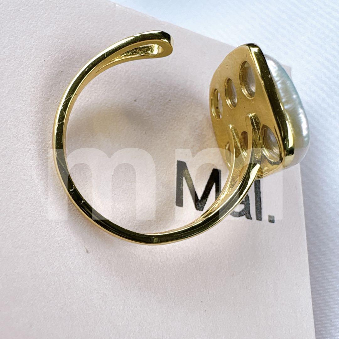 新品◇Mal.レレレ 淡水バロックリング 指輪 サイズ調節可 未使用 化粧箱入り