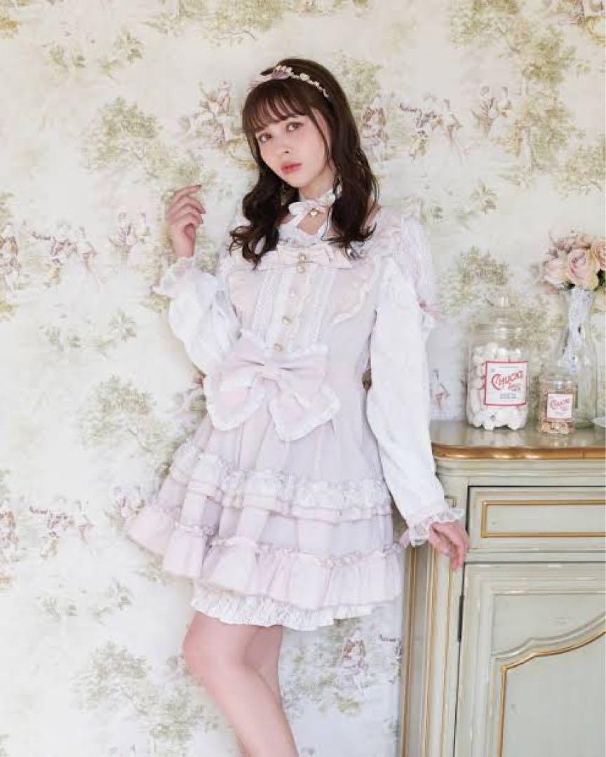LIZLISA ティアラリボンティアードワンピース ピンク