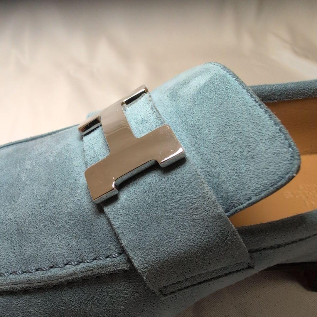 I*T様 【美品】HERMES エルメス モカシン パリ ブルー サイズ40　2