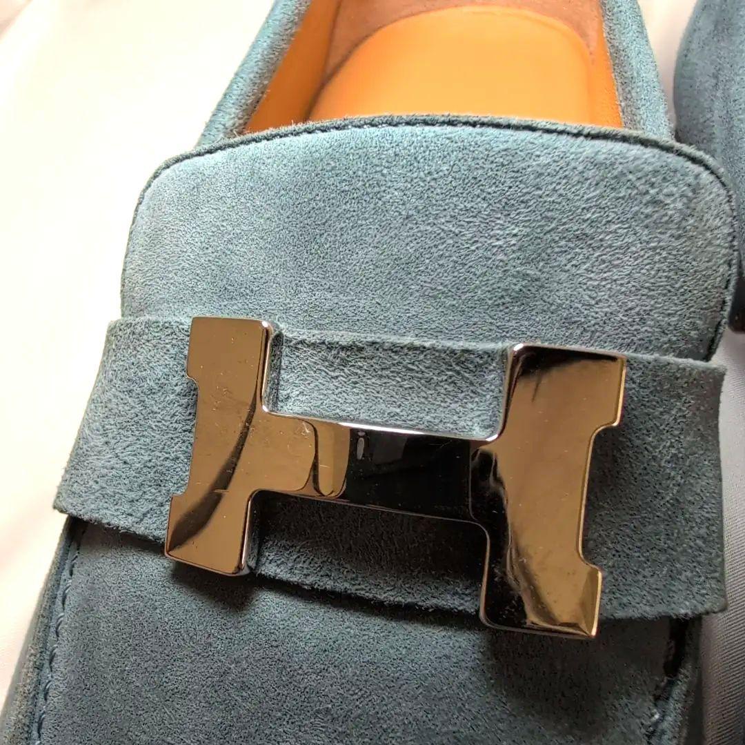 I*T様 【美品】HERMES エルメス モカシン パリ ブルー サイズ40　2