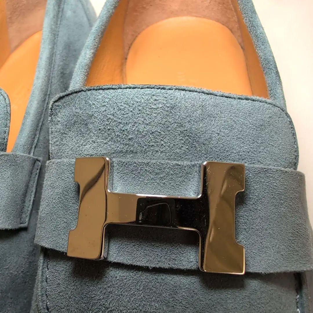 I*T様 【美品】HERMES エルメス モカシン パリ ブルー サイズ40　2