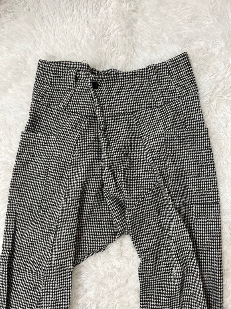 サルエルパンツ ブラックとホワイトチェック - メルカリ