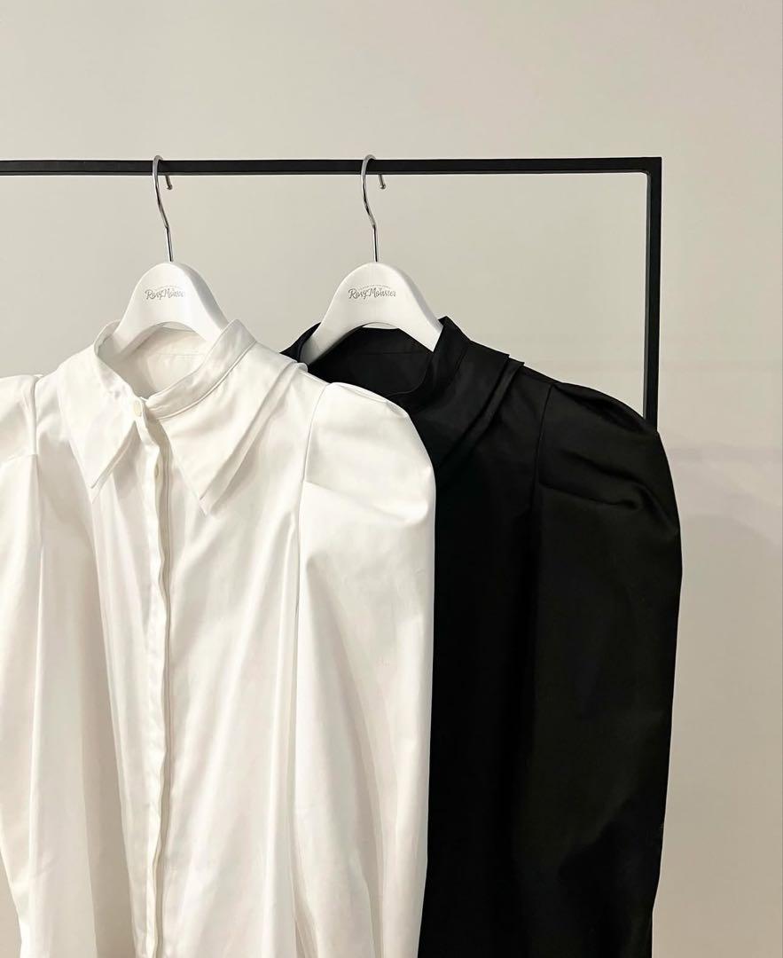 rosymonsterロージーモンスターking pleats blouse 白