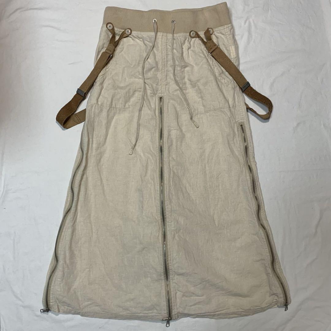 スカート goa linen zip gimmick design long skirt