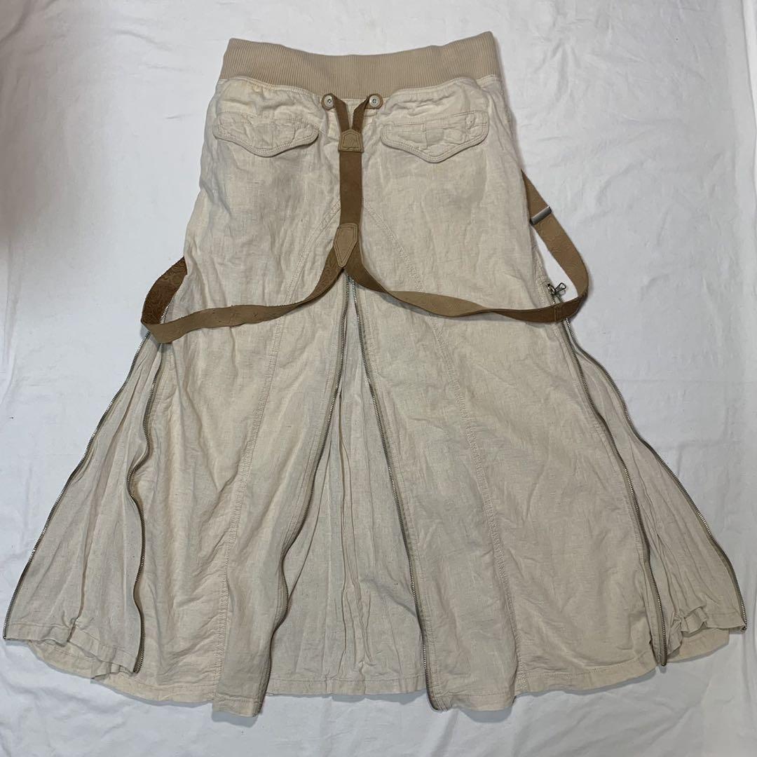 スカート goa linen zip gimmick design long skirt