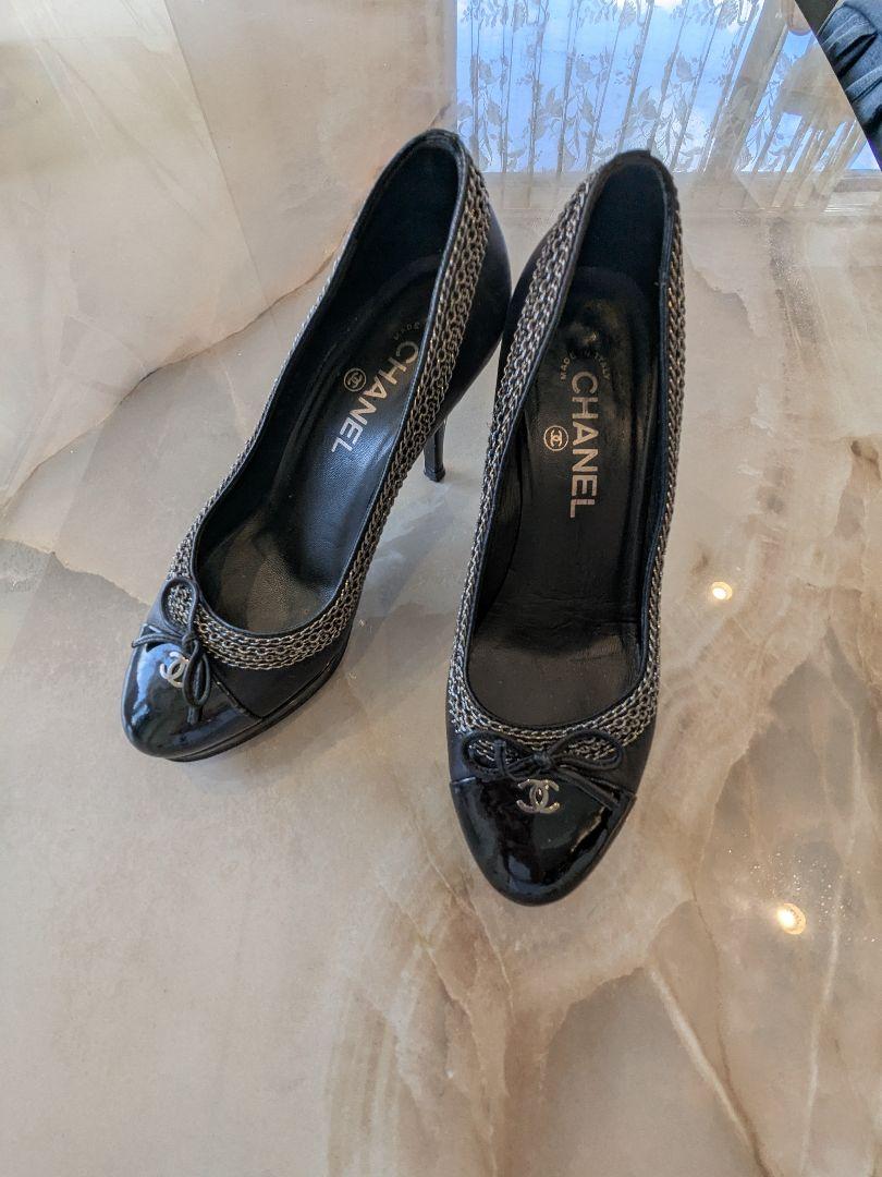 CHANEL ブラック ハイヒール パンプス