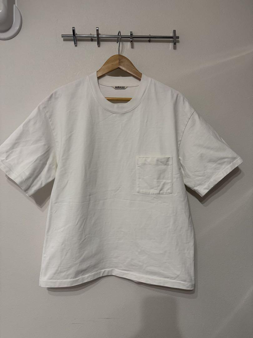 AURALEE ホワイト ポケット Tシャツ